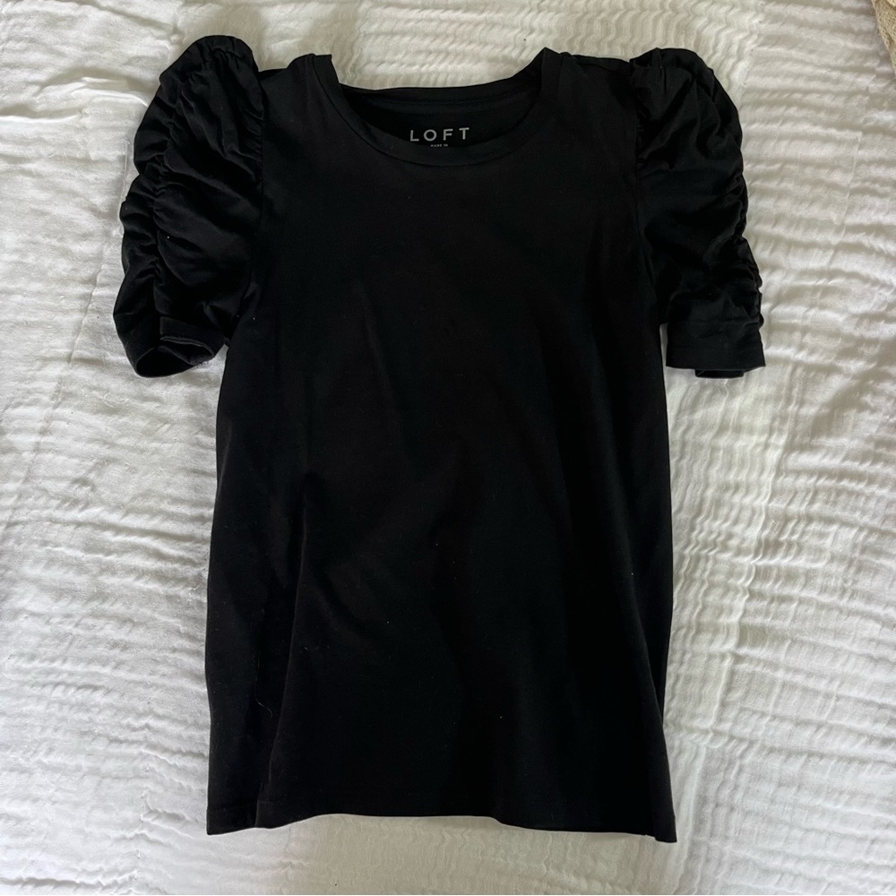 LOFT Cinched Puff Sleeve Top